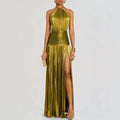NEW - Elegant Gold Evening‎ Gown Size L